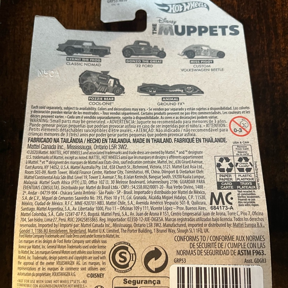 NWOT Hot Wheels Muppets Classic Nomad & Cool-One Toy Cars - Picture 6 of 6
